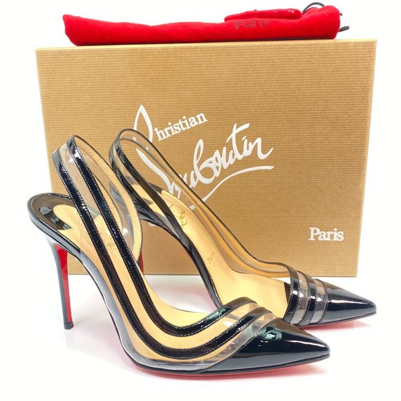 Christian Louboutin Paralili Black PVC Patent Pumps Euro 36 - Picture 2 of 7